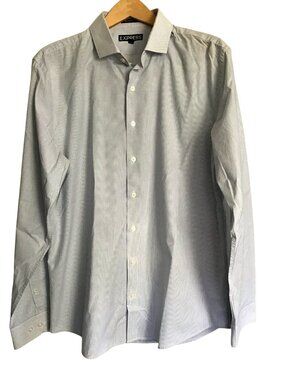 EXPRESS- MENS LONG SLEEVE BUTTON DOWN MODERN FIT 100% COTTON SHIRT SIZE X-LARGE